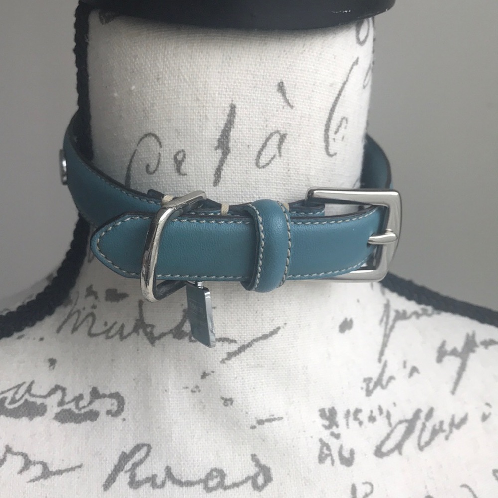 Authentic Coach Leather Dog Collar SZ Small
